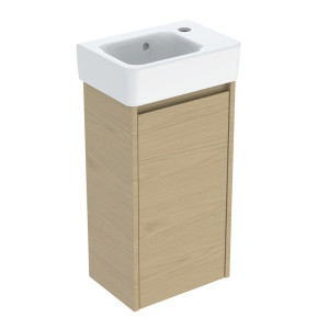 GEBERIT SELNOVA SQUARE zestaw umywalka z szafką 36 cm dąb naturalny