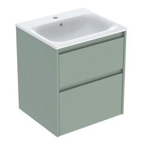 GEBERIT SELNOVA SQUARE zestaw umywalka z szafką 55 cm szałwiowozielony