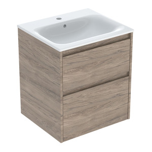 GEBERIT SELNOVA SQUARE zestaw umywalka z szafką 55 cm orzech hickory