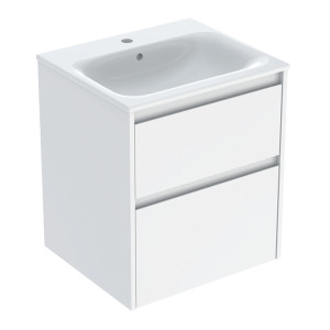 GEBERIT SELNOVA SQUARE zestaw umywalka z szafką 55 cm biały
