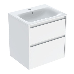 GEBERIT SELNOVA SQUARE zestaw umywalka z szafką 60 cm biały
