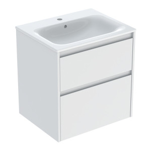 GEBERIT SELNOVA SQUARE zestaw umywalka z szafką 60 cm biały
