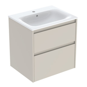 GEBERIT SELNOVA SQUARE zestaw umywalka z szafką 60 cm piaskowoszary