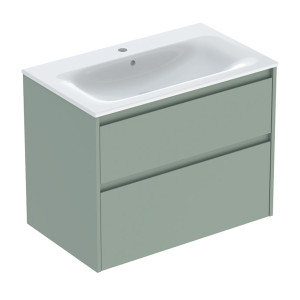 GEBERIT SELNOVA SQUARE zestaw umywalka z szafką 80 cm szałwiowozielony