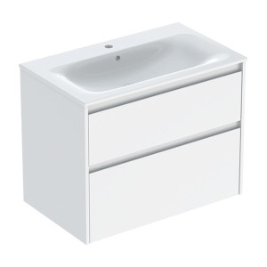 GEBERIT SELNOVA SQUARE zestaw umywalka z szafką 80 cm biały