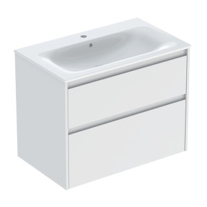 GEBERIT SELNOVA SQUARE zestaw umywalka z szafką 80 cm biały