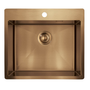 DEANTE zlew. OLFATO precious brąz szczotkowany 1k b/o, 550x505x200, 3,5" + osprzęt space-saver