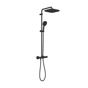 GROHE TEMPESTA 250 Cube zestaw natryskowy termostatyczny z deszczownicą i baterią czarny mat
