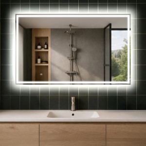 50x100 Miroir rectangulaire sur mesure – Illumination LED pour Salle de Bain L49