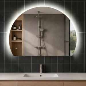 130x97 Rond Illumination Irrégulière LED Miroir Eclairage Salle De Bain W221