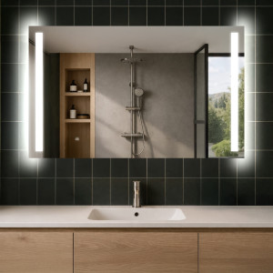 120x70 Rettangolare specchio bagno con luce LED L02