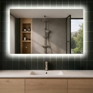 140x80 Rettangolare specchio bagno con luce LED L58