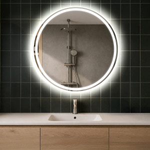90x90 Rotondo specchio parete retroilluminato per bagno L76