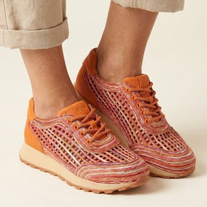 Pomarańczowe plecione buty damskie Artiker 58C1292