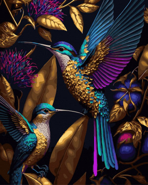 Czarujące kolibry - 50x65 cm