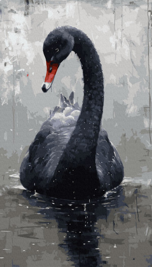 Czarny łabędź - 40x70 cm