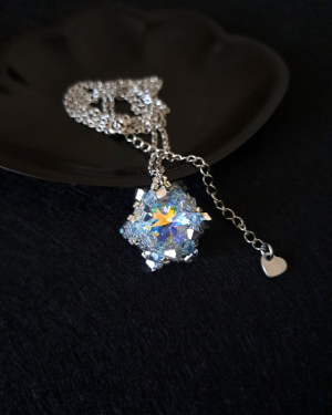 Błękitny naszyjnik "crystal vitrail"