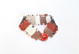 Bransoletka beadingowa patchwork