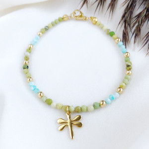 Bransoletka little luck dragonfly amazonit