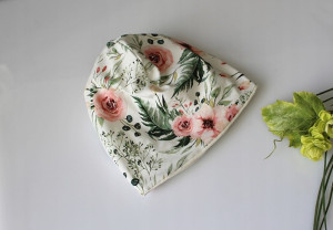 Czapka podwójna kwiaty peonie rozmiary wio/jes