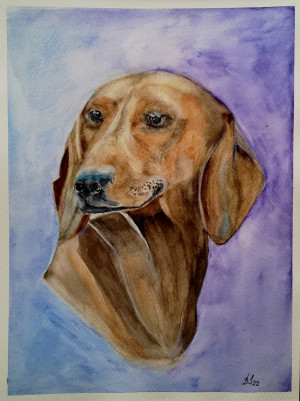 "dino", akwarela. format 24x32 cm