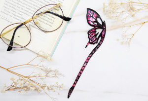 Duża zakładka do książki motyl- rosa