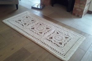Dywan ornament, ecru