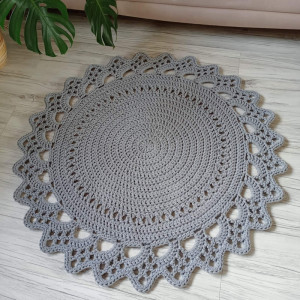 Dywan ze sznurka bawełnianego szydełkowy 110cm