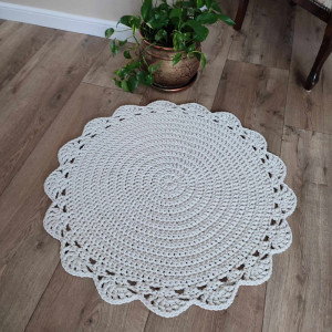 Dywan ze sznurka szydełkowy 80cm