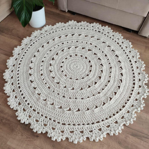 Dywan ze sznurka szydełkowy okrągły 120cm