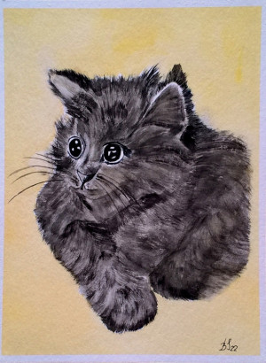 Kot , akwarela. format 24x32 cm