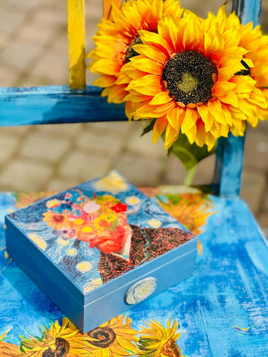 Kuferek dla miłośnika sztuki, van gogh, prezent, cytat