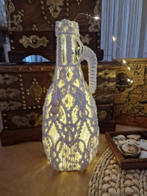 Lampion makrama butelka pleciony