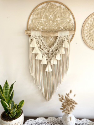 Makrama sunflower boho ozdoba