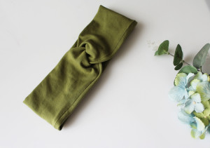 Opaska turban przeplatana oliwka