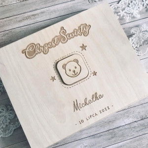 Pamiątka chrztu świętego z misiem