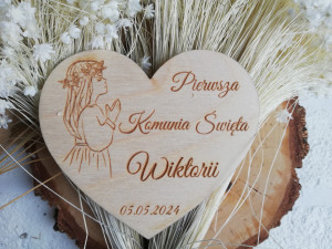Podziękowanie dla gości magnes serce komunia święta