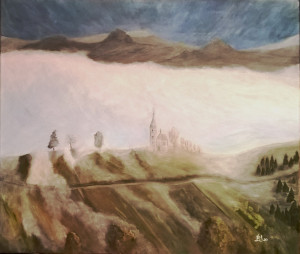 Poranne mgły. akryl 70x60