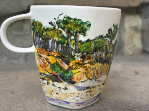 Porcelanowy kubek ręcznie malowany nad bałtykiem
