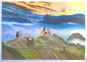 St primoz - słowenia, past suche. a3/ 29,7x42 cm.