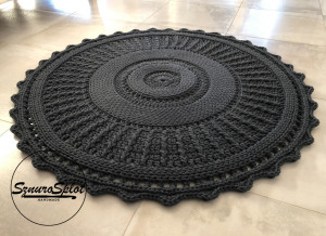 Szydełkowy dywan ze sznurka bawełnianego 120 cm#02