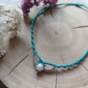 Turkusowy choker z jadeitem