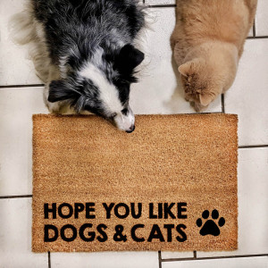 Wycieraczka kokosowa “hope you like dogs & cats”