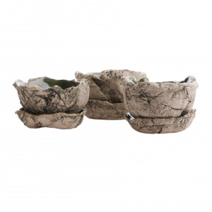Zestaw trzech ceramicznych doniczek