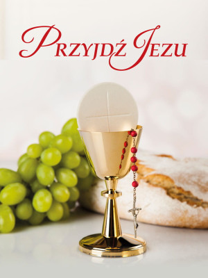 Baner na Pierwszą Komunię Świętą "Przyjdź Jezu" 75x100 cm