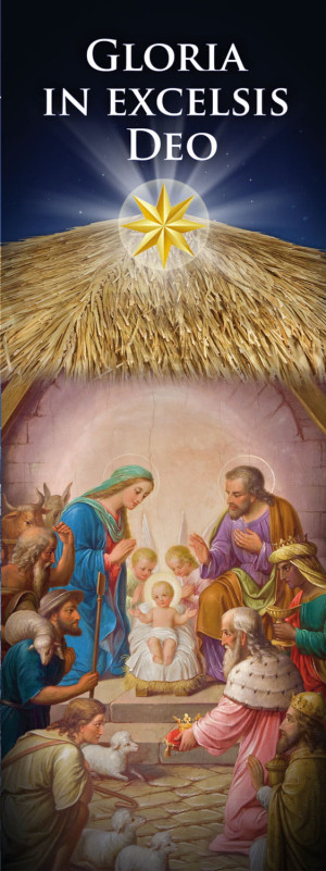 Baner na Boże Narodzenie, "Gloria in Excelsis Deo" 75x200cm