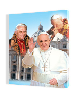 Obraz religijny na płótnie Święty Jan Paweł II, Papież Benedykt XVI i Papież Franciszek