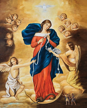 Plakat religijny Matka Boża rozwiązująca węzły