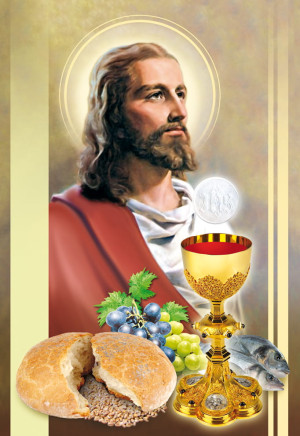 Emblemat eucharystyczny plakat Boże Ciało Pierwsza Komunia Święta - 25 sztuk