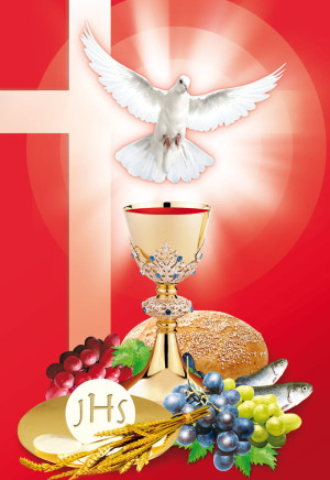 Emblemat eucharystyczny plakat Boże Ciało Pierwsza Komunia Święta - 25 sztuk